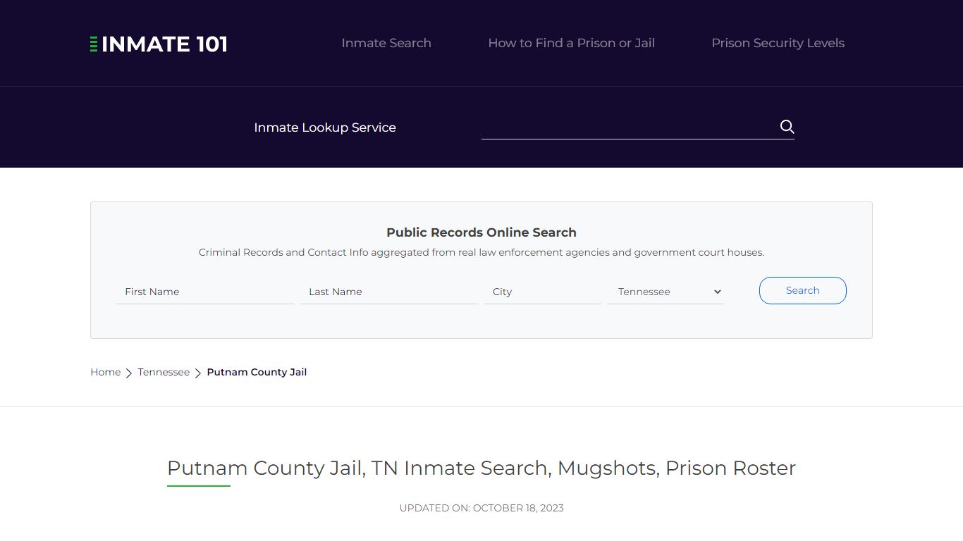 Putnam County Jail, TN Inmate Search, Mugshots, Prison Roster